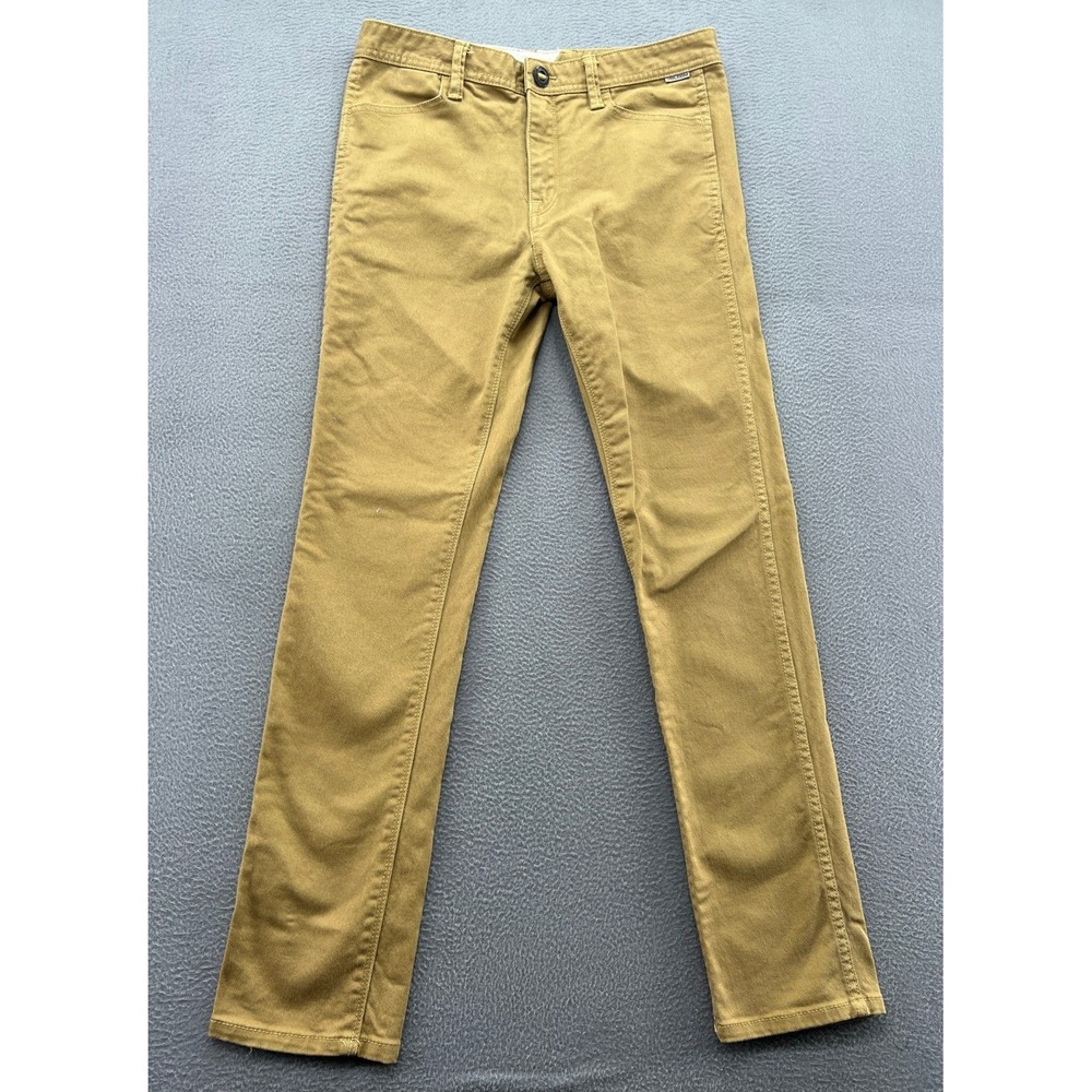 Volcom Pants Men's 29x30 Stone Made Khaki Tan Slim Fit Chino Stretch